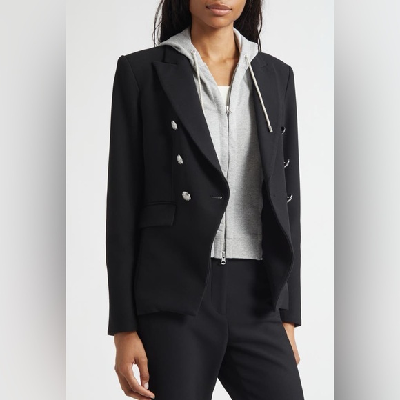 Veronica Beard Miller Dickey Jacket-  Black Blazer with Silver Buttons - Picture 5 of 17